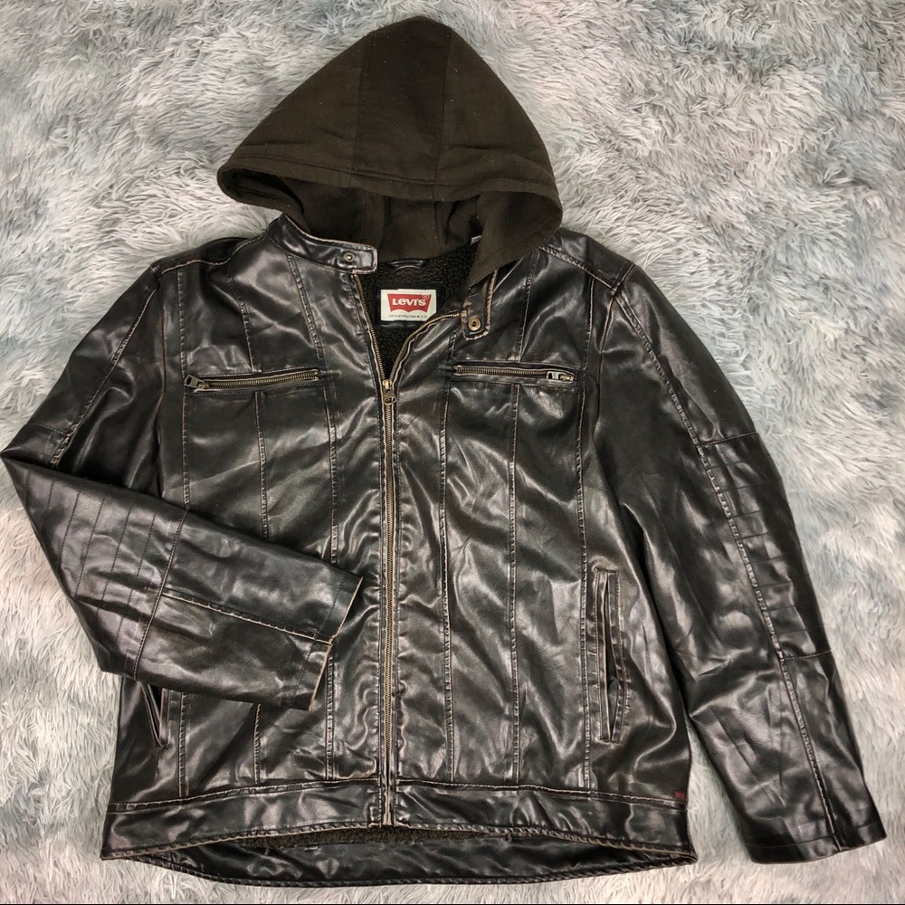 Levi’s Strauss Faux Brown Leather Sherpa Jacket
